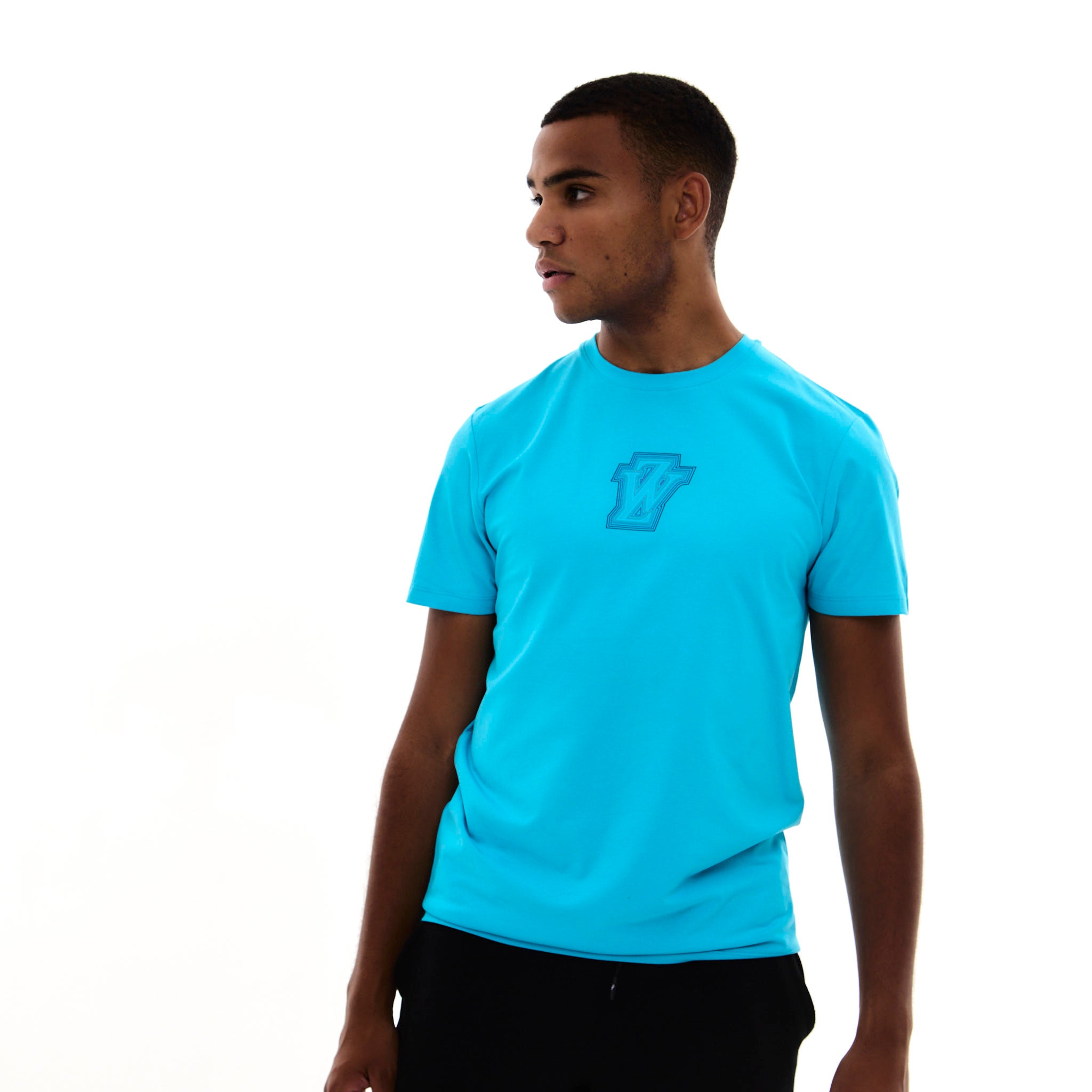 Zephyr Peak Mens T-Shirt | Brilliant Blue with Blue Trims