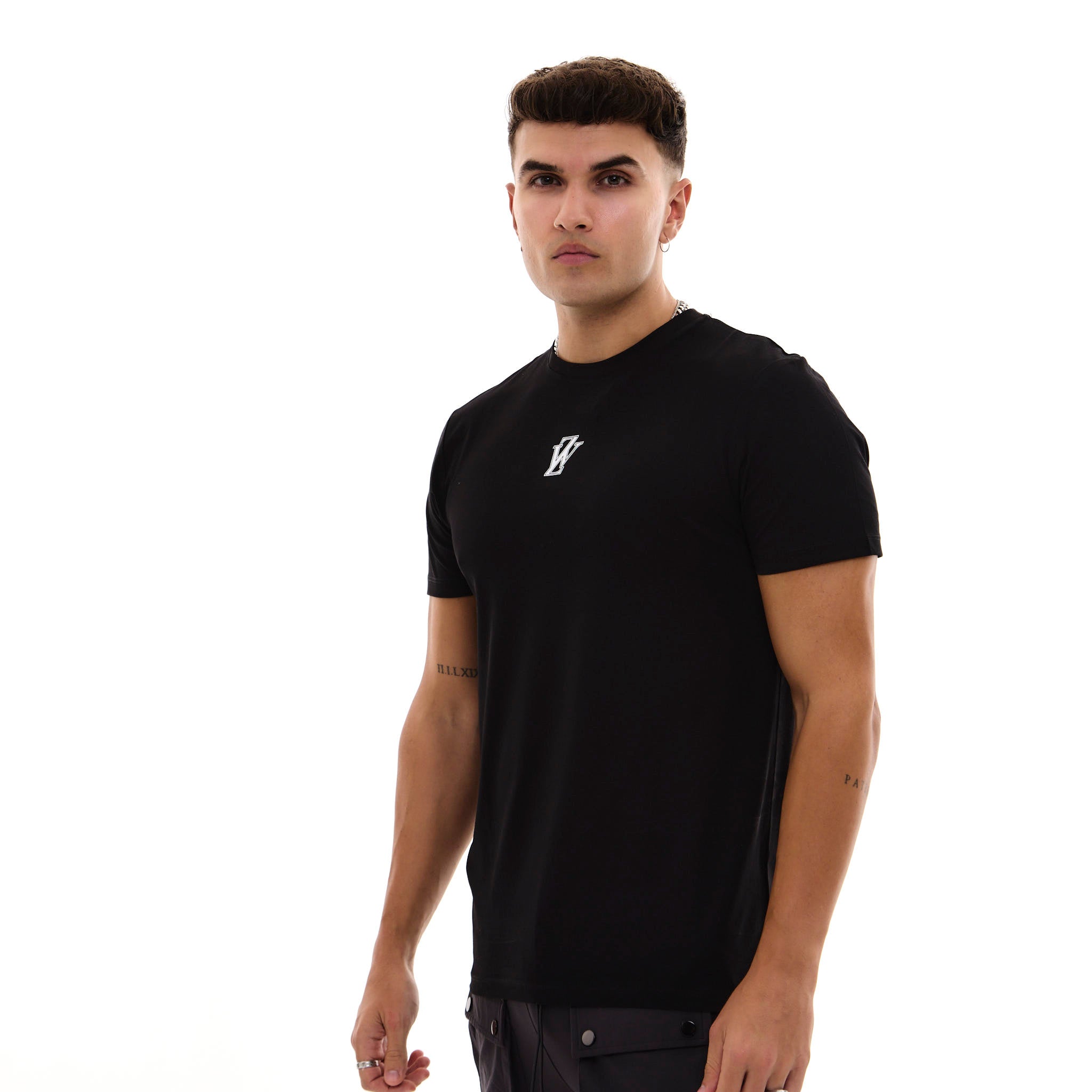 Zephyr Crest Mens T-Shirt | Black with White Trims