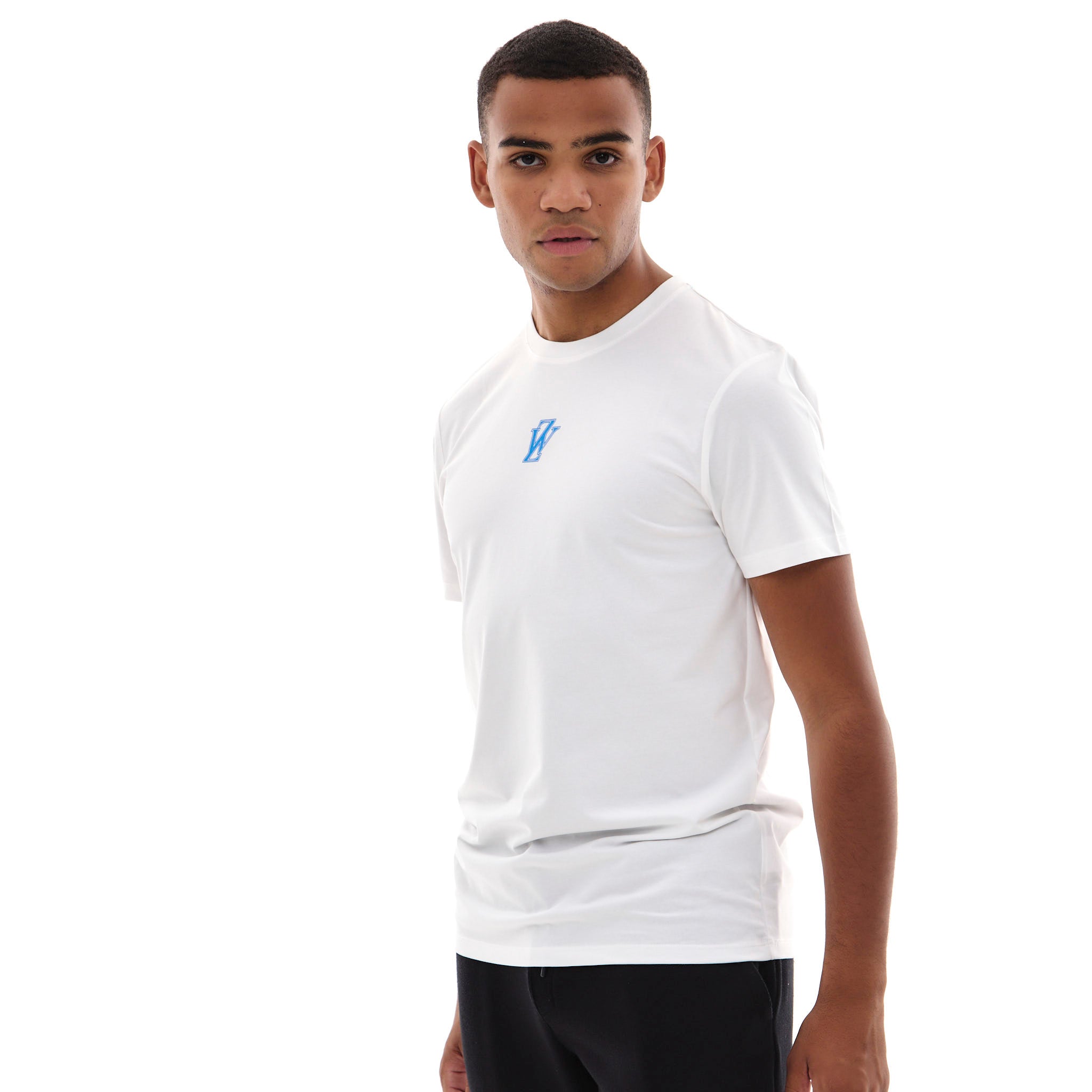 Zephyr Crest Mens T-Shirt | White with Blue Trims