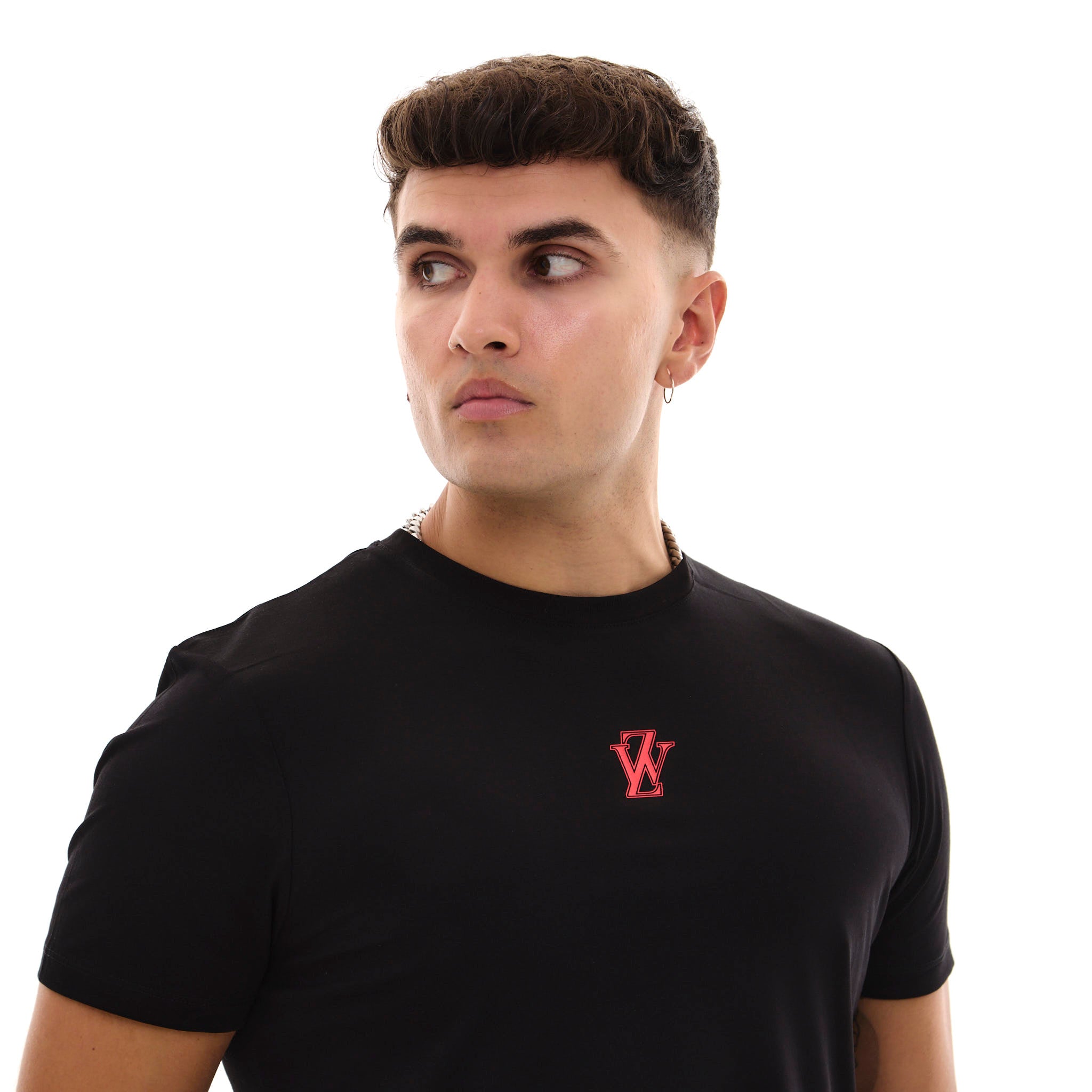 Zephyr Crest Mens T-Shirt | Black with Red Trims