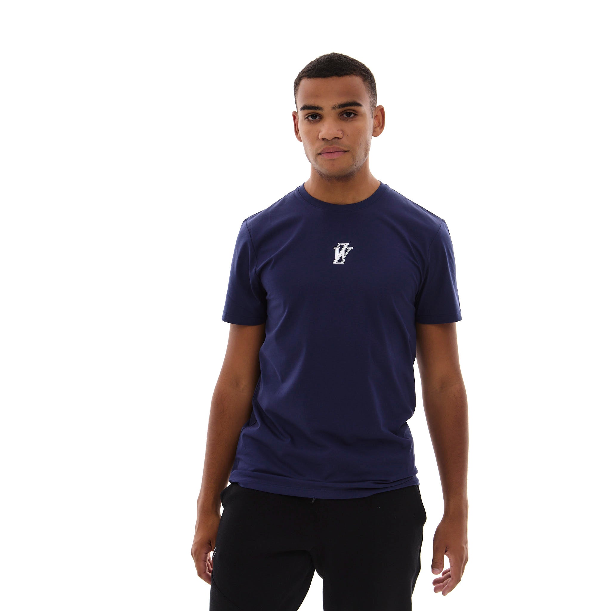 Zephyr Crest Mens T-Shirt | Navy Blue with White Trims