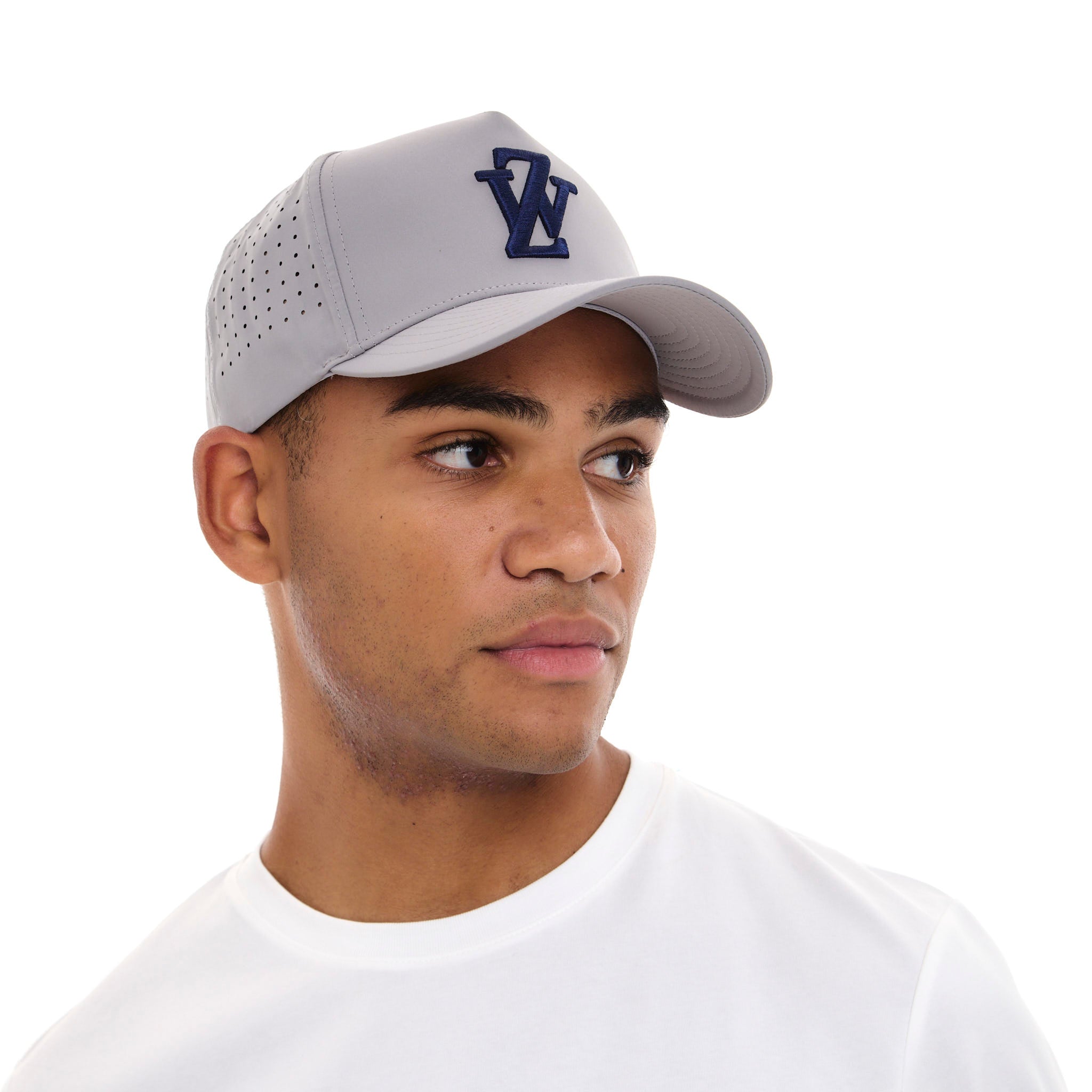 Zephyr World Laser Cap | Adjustable Snapback Grey with Blue Trims
