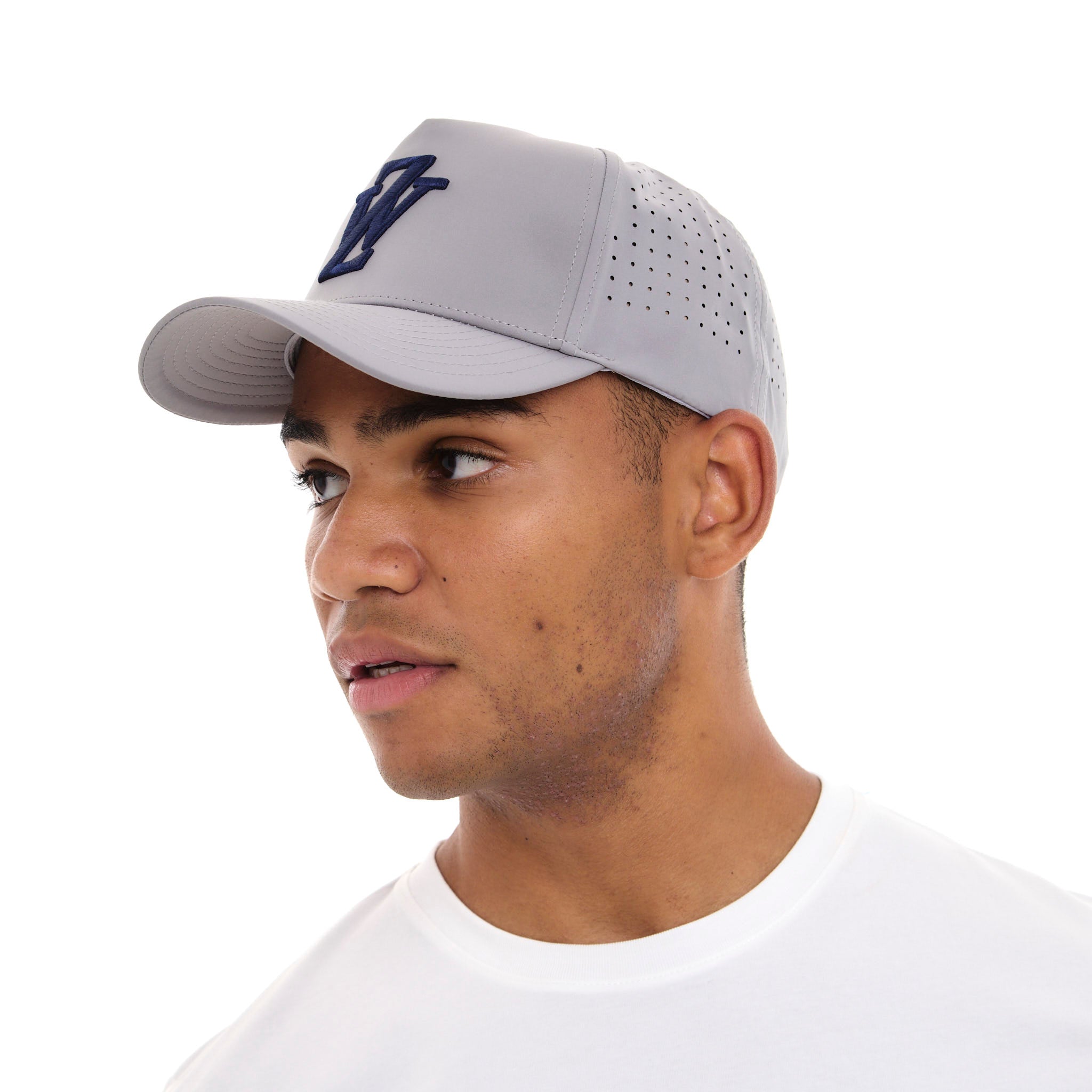 Zephyr World Laser Cap | Adjustable Snapback Grey with Blue Trims