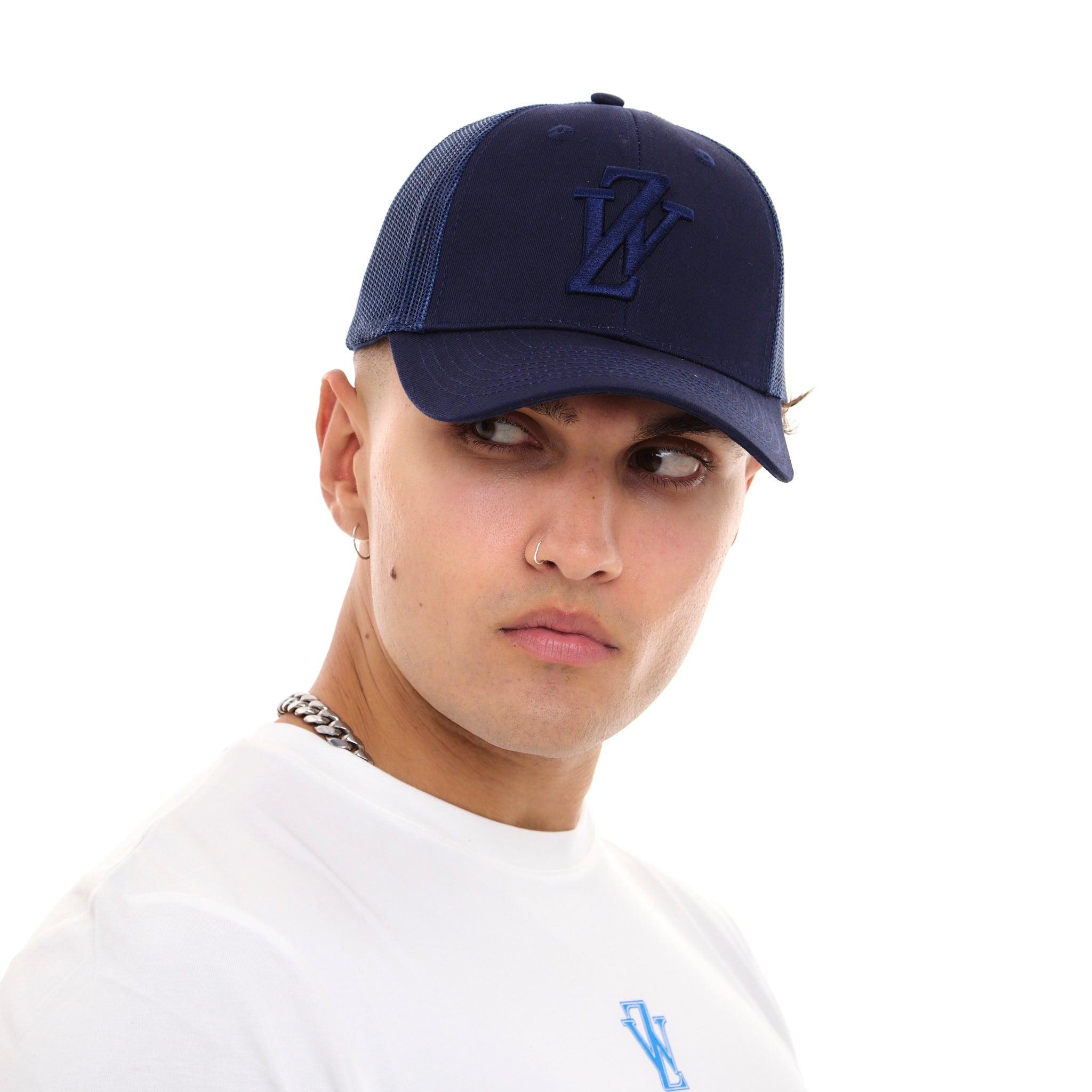 Zephyr World Trucker Cap | Blue with Blue Trims