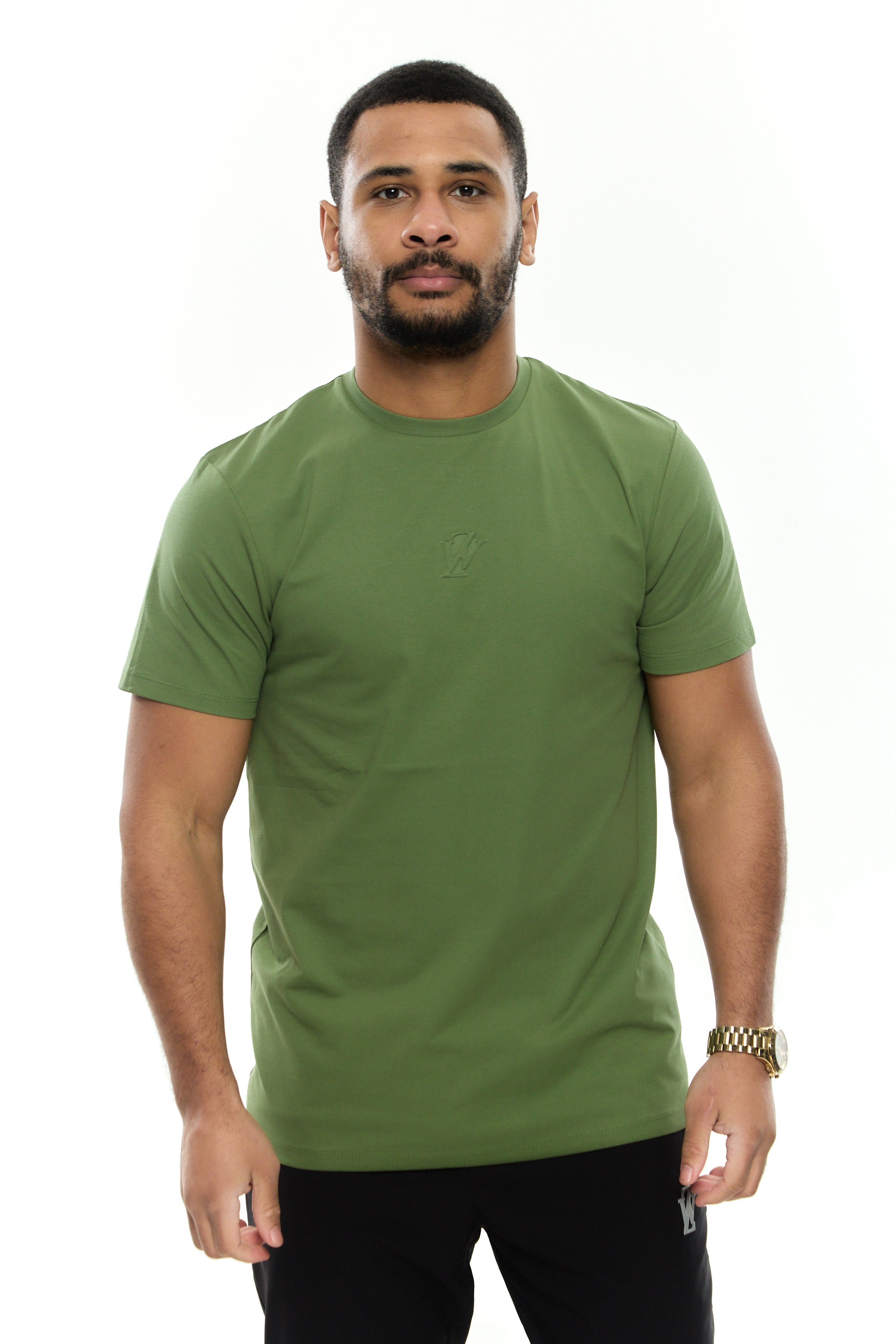 Zephyr Embossed Mens Tee | Green Premium Cotton