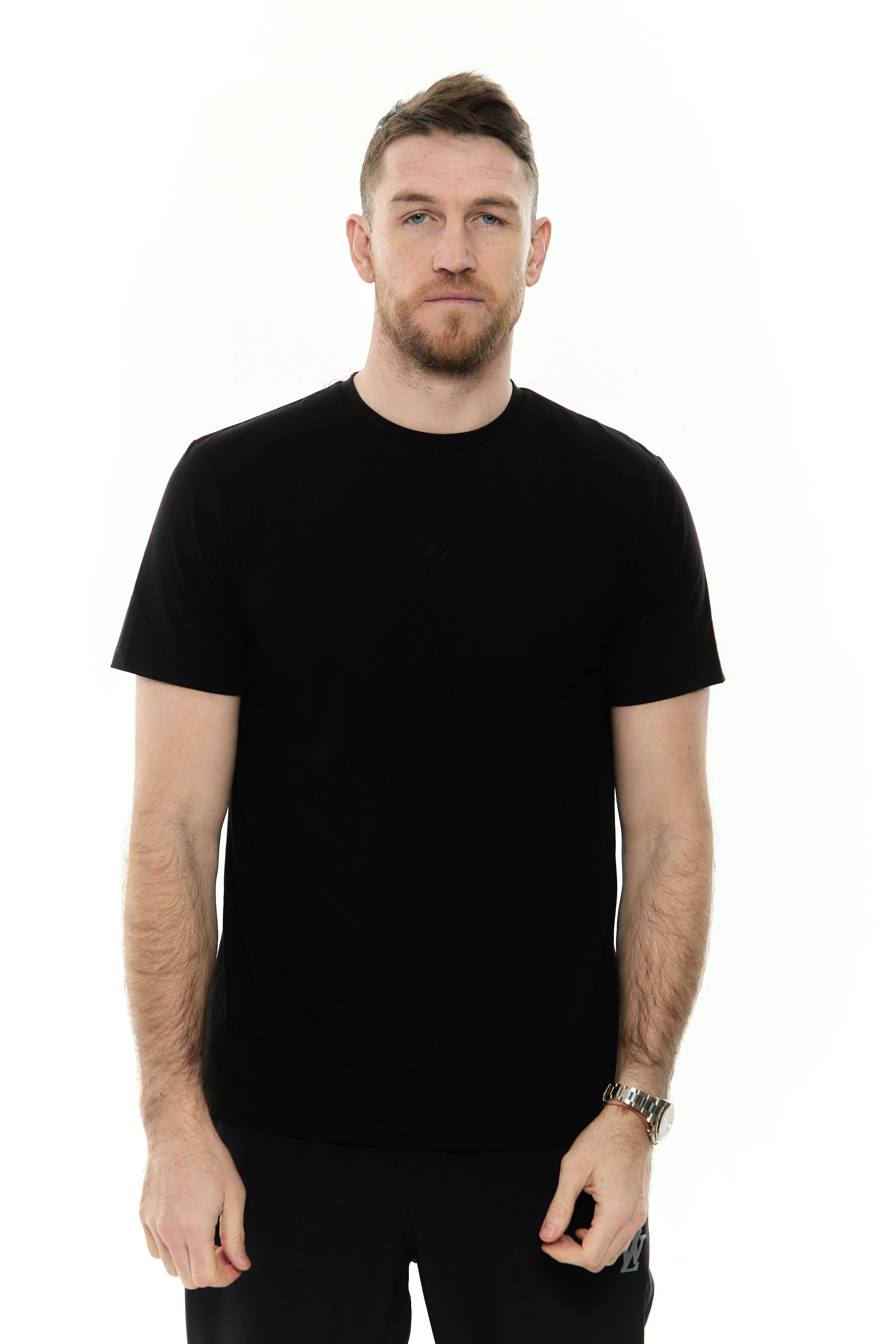 Zephyr Embossed Mens Tee | Black Premium Cotton