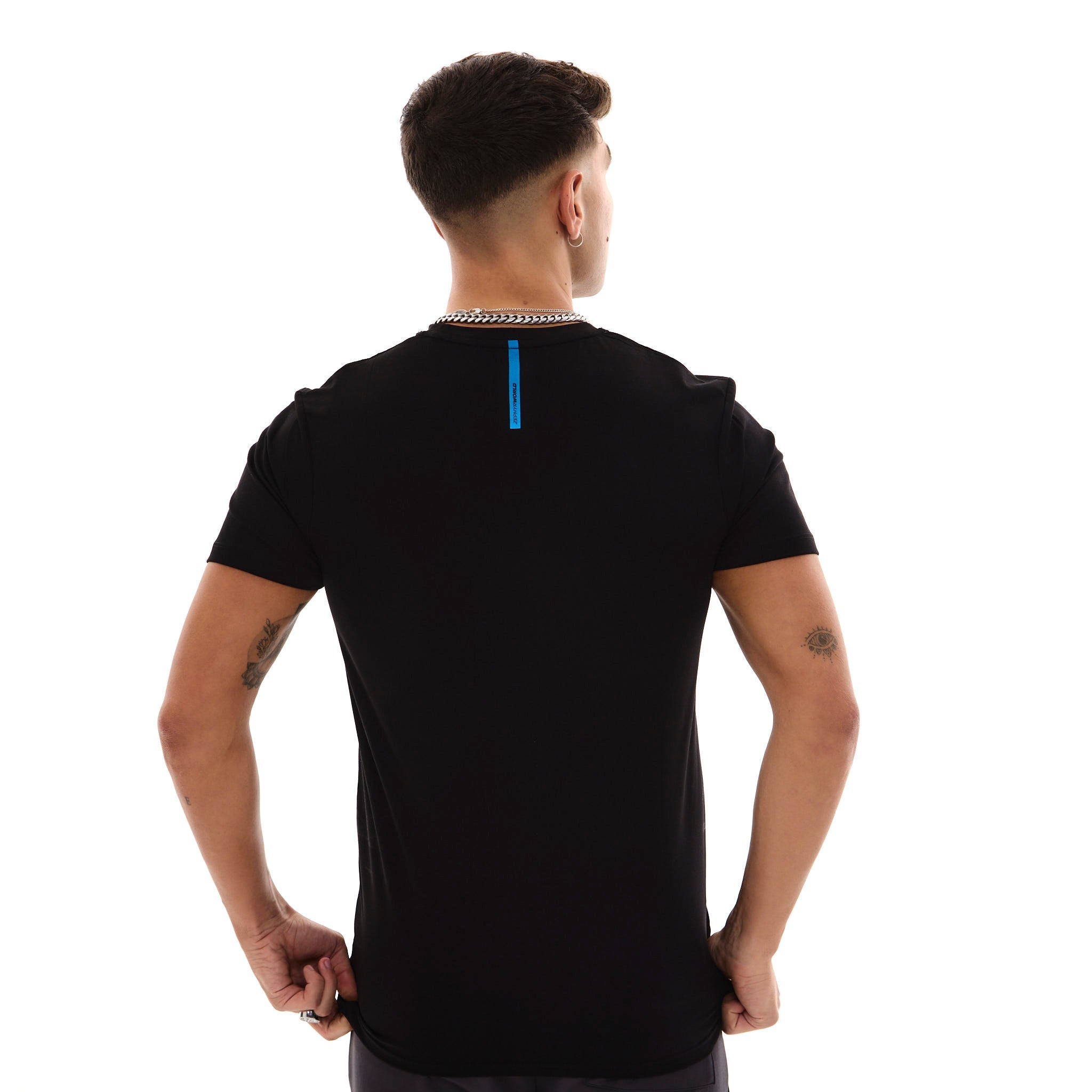 Zephyr Crest Mens T-Shirt | Black with White Trims