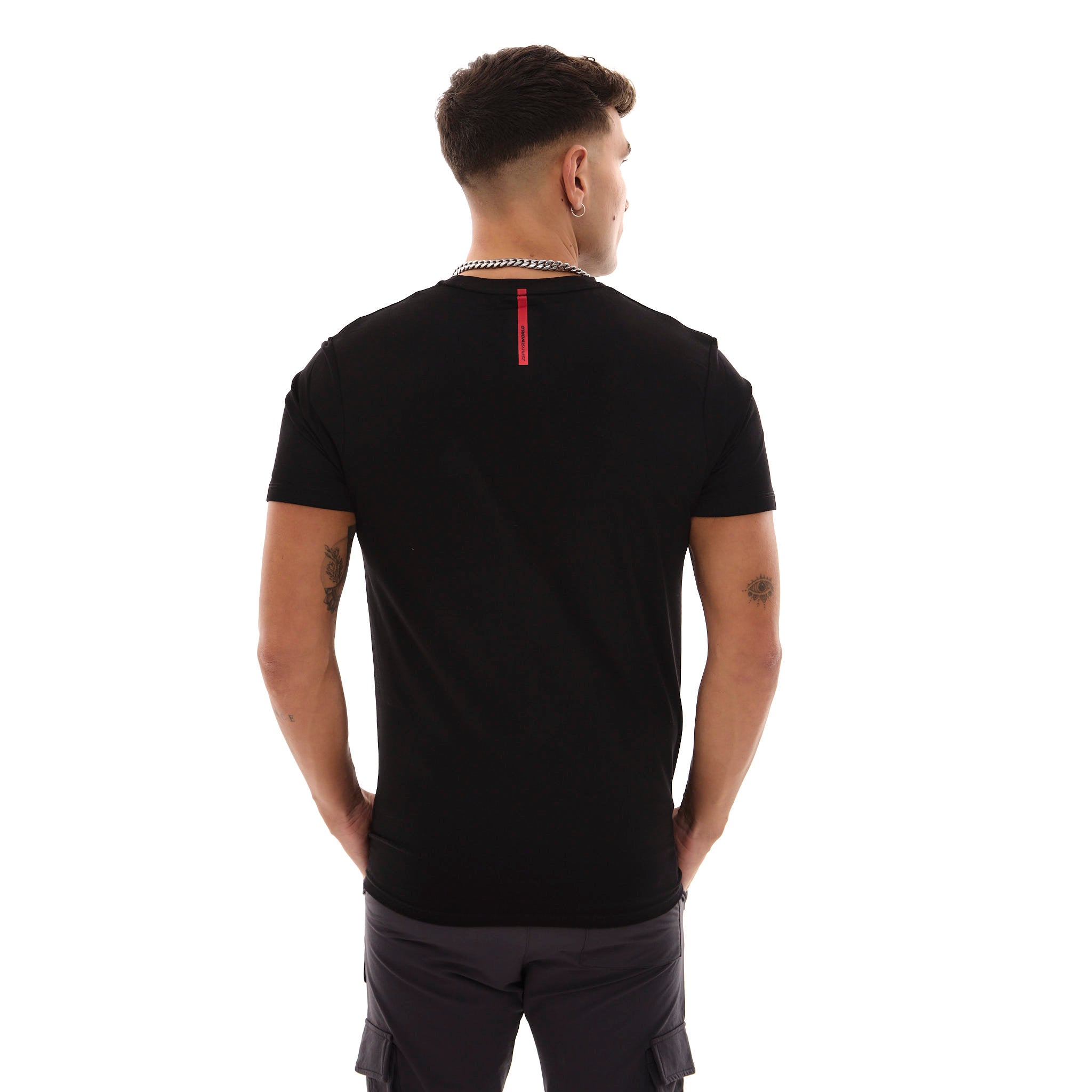 Zephyr Crest Mens T-Shirt | Black with Red Trims