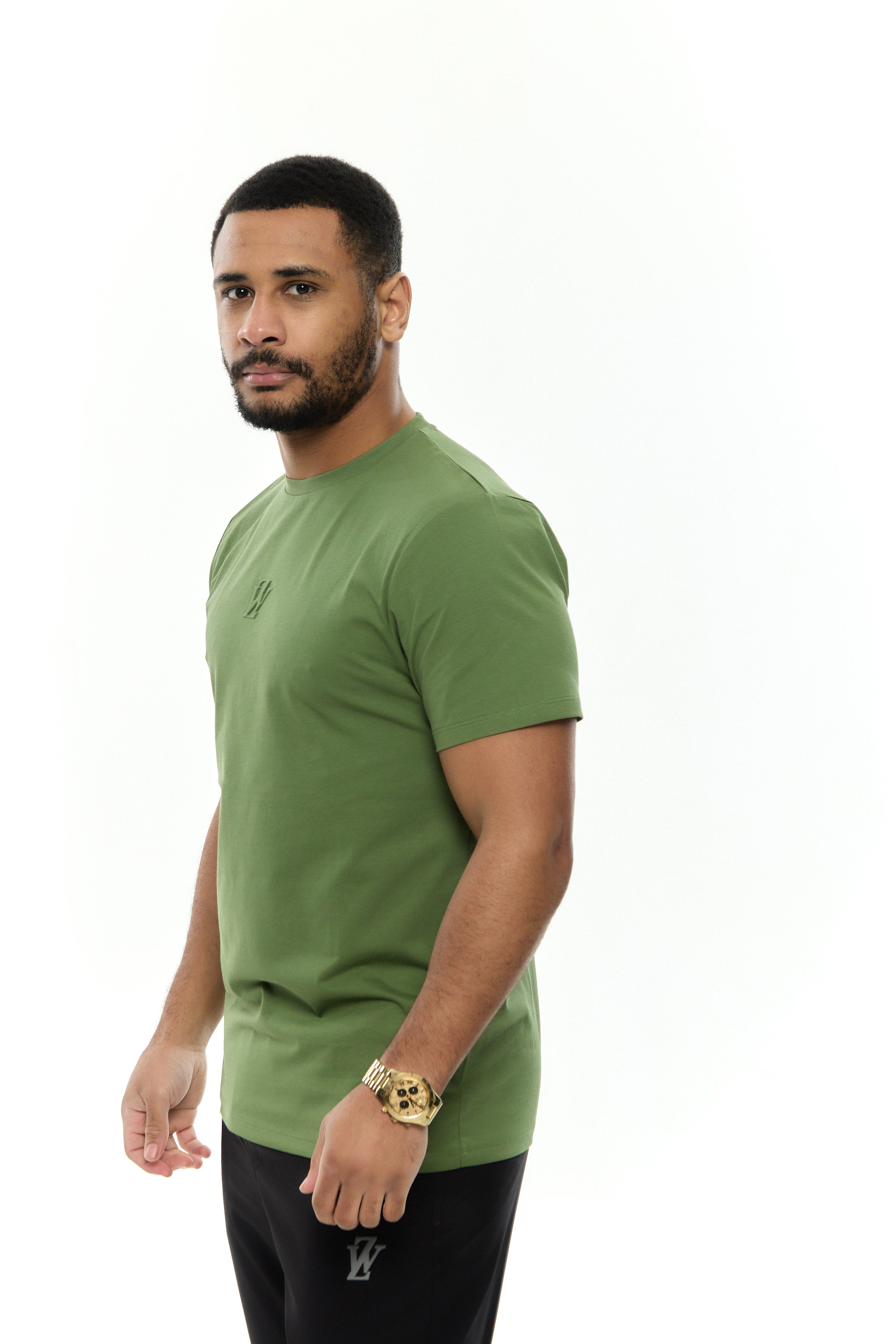 Zephyr Embossed Mens Tee | Green Premium Cotton