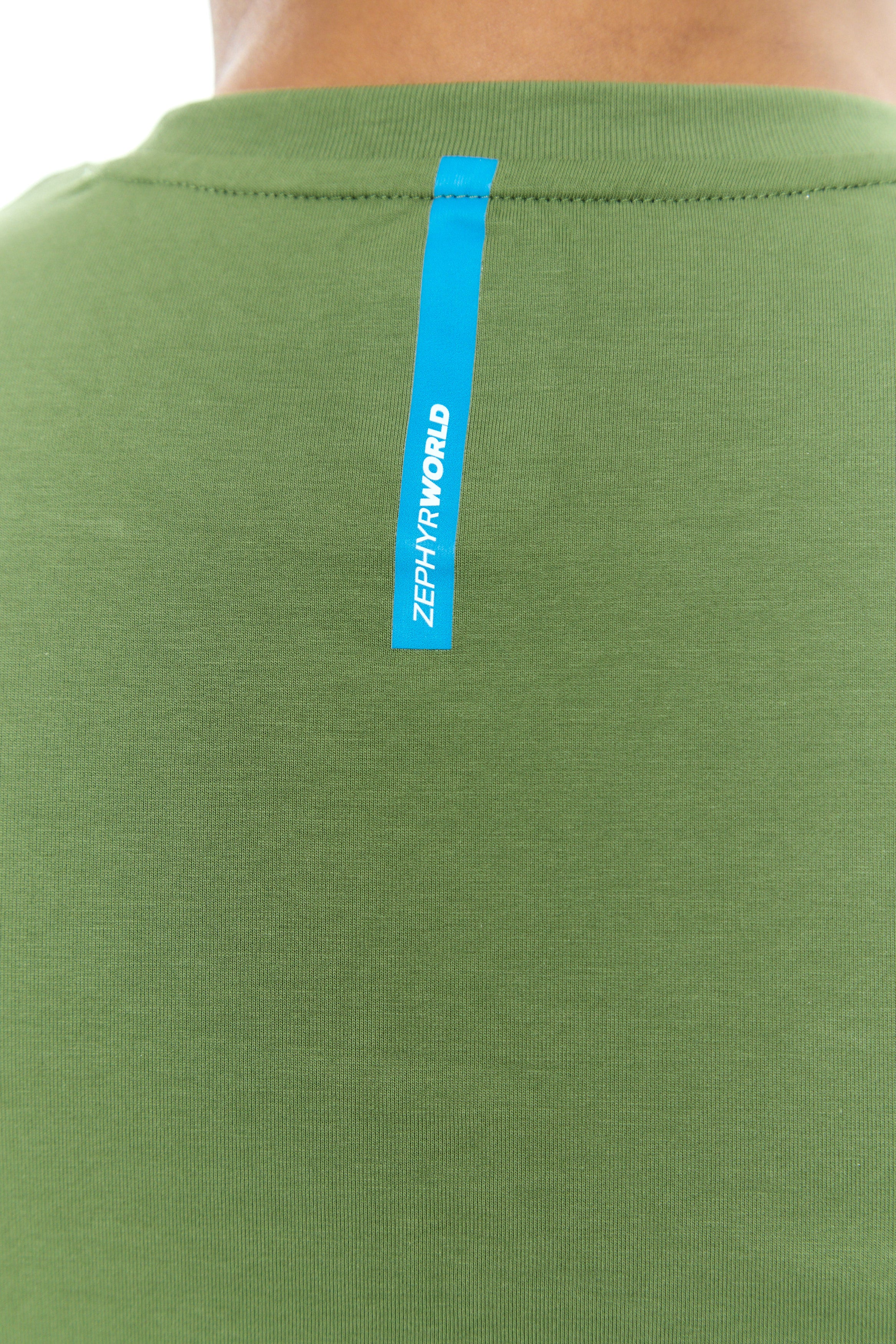 Zephyr Embossed Mens Tee | Green Premium Cotton