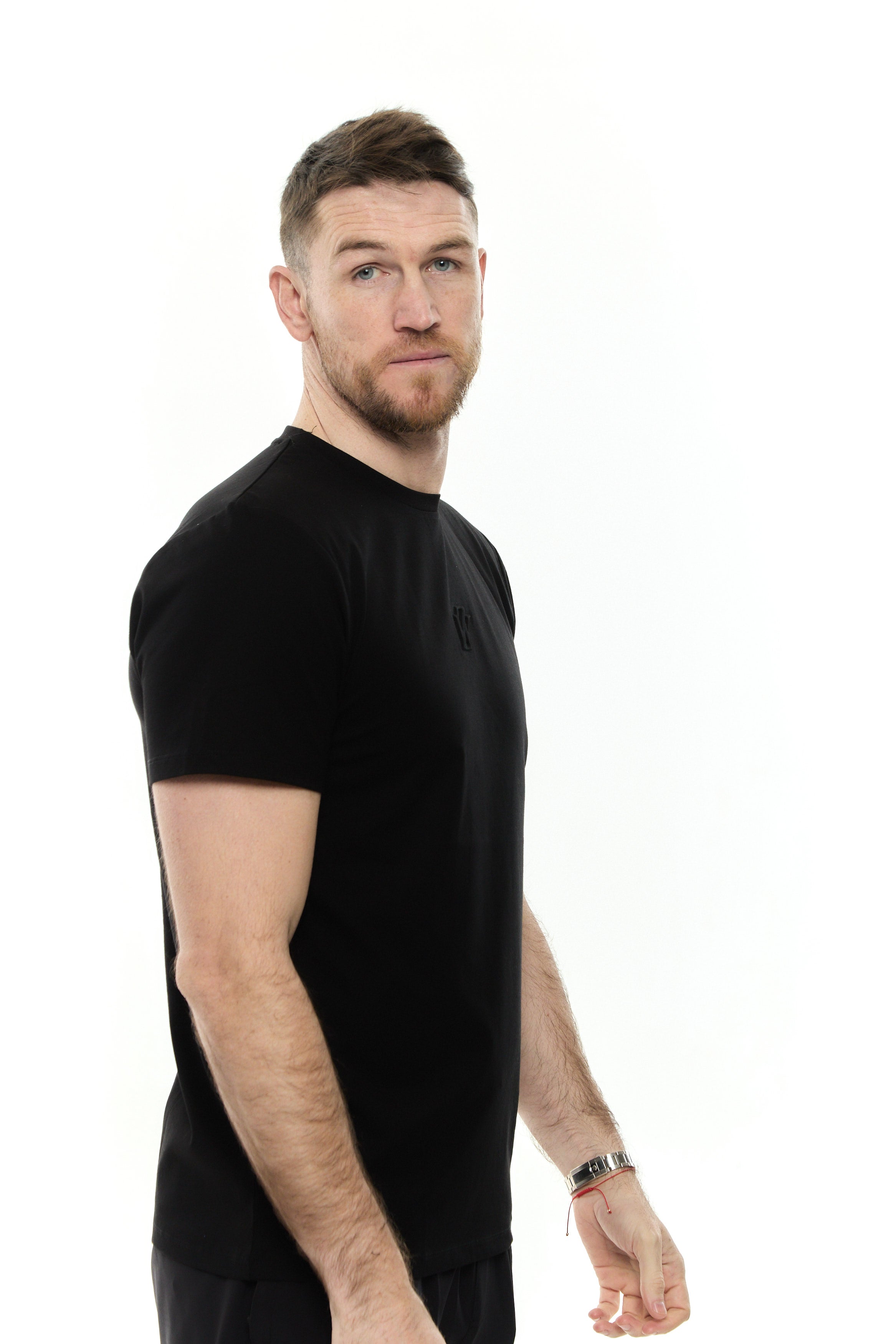 Zephyr Embossed Mens Tee | Black Premium Cotton