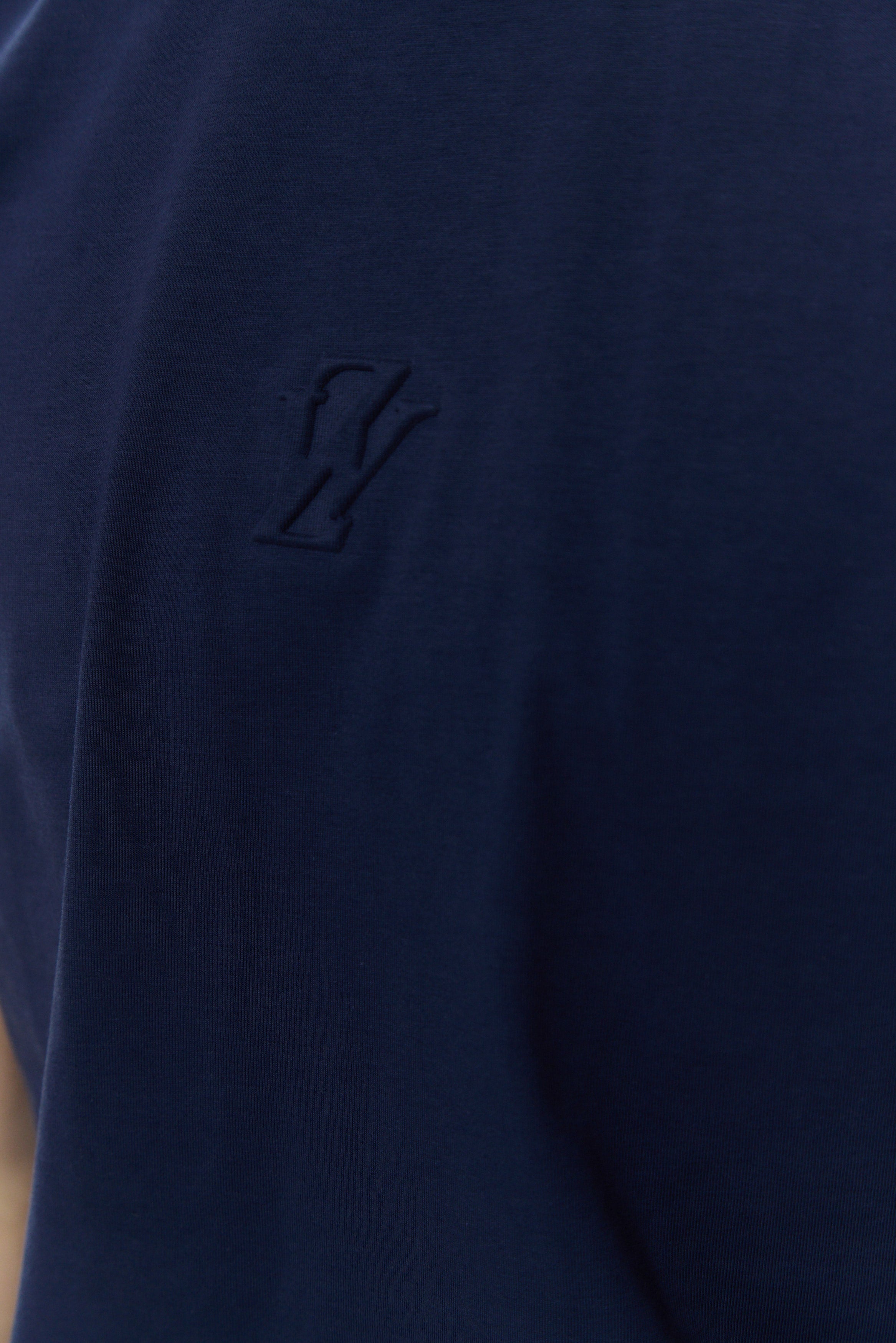 Zephyr Embossed Mens Tee | Blue Premium Cotton