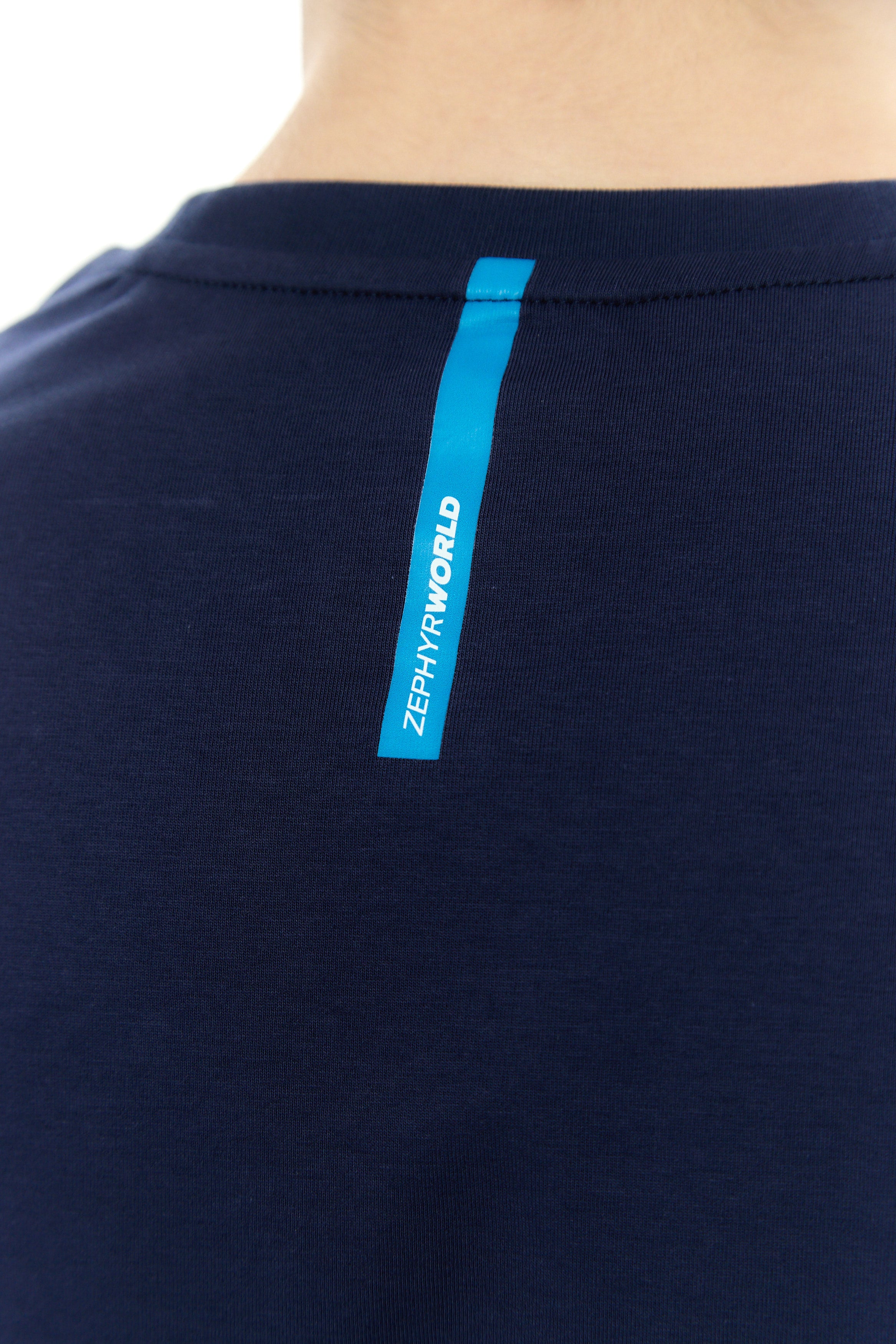 Zephyr Embossed Mens Tee | Blue Premium Cotton